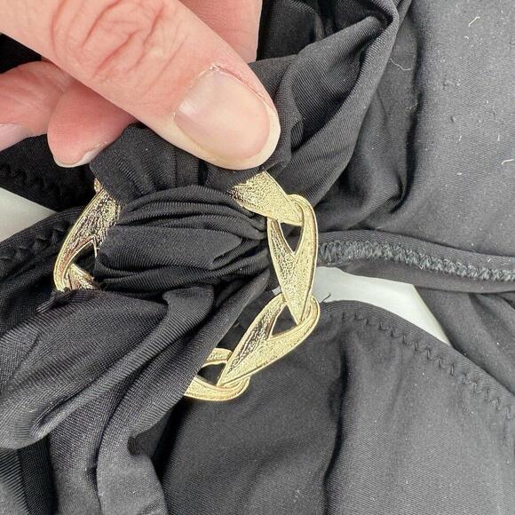 Trina Turk swimsuit womens 4 black keyhole one piece swim beach stretch sexy - Picture 2 of 6